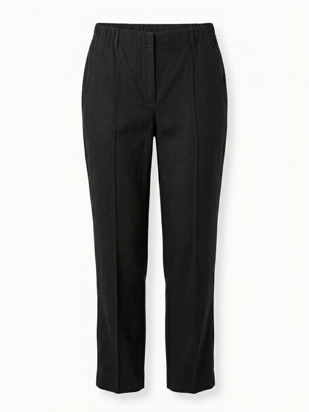 J. Jill Black Linen Blend Stretch Pull-On Pleated Women’s Casual Ankle Pants M